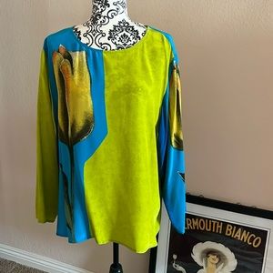 Vintage Diane Von Furstenburg Silk Assets Blouse SZ 1x